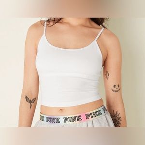NWOT Victoria’s Secret Pink Cotton Cami Crop Tank Top